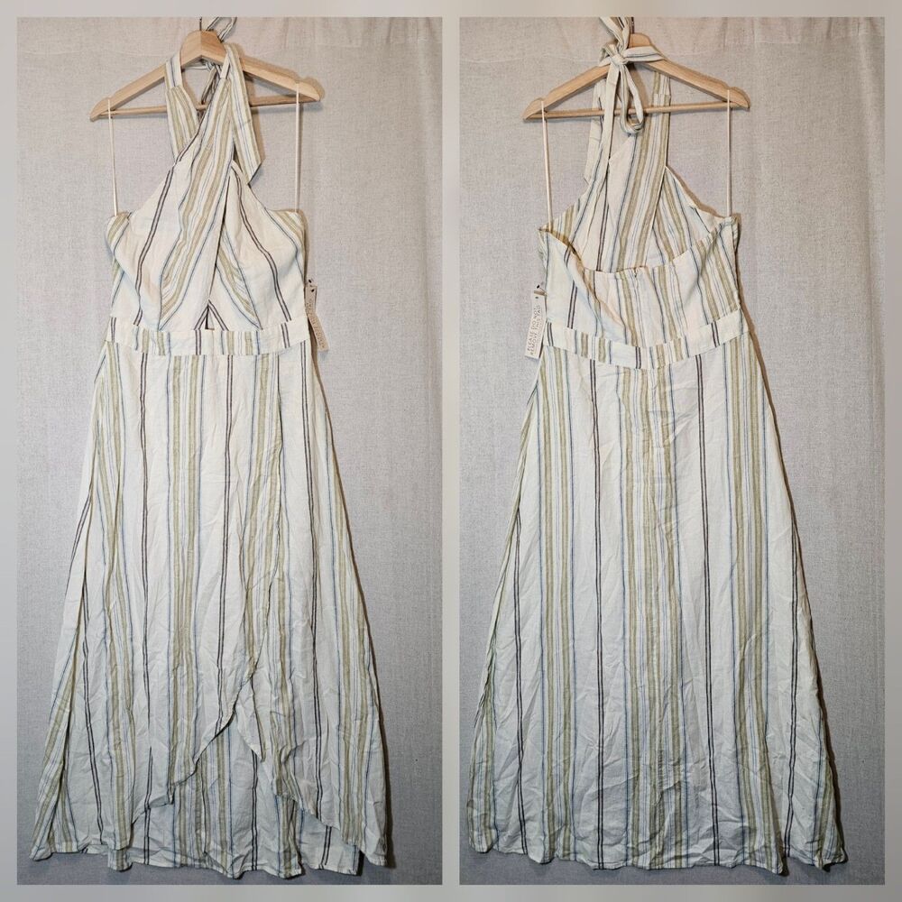 Happy Nature By Kate Hudson Women’s Halter Style Maxi Dress Size 14 NWT Cutout
